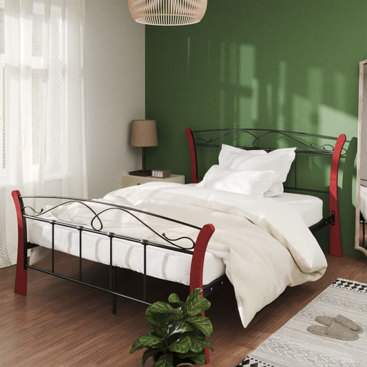 vidaXL Bed Frame Black Metal 120x200 cm