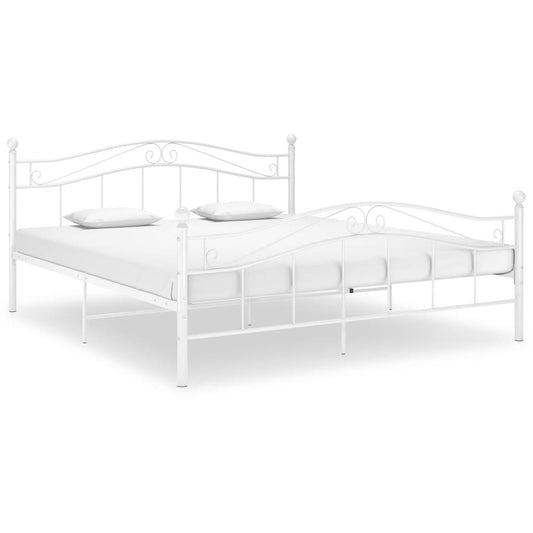 vidaXL Bed Frame White Metal 140x200 cm