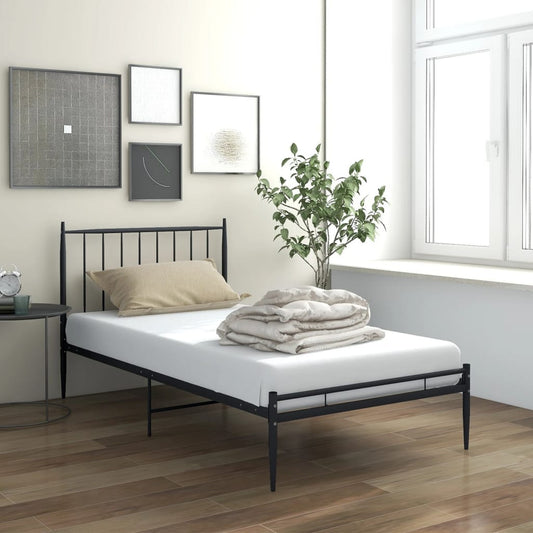 vidaXL Bed Frame Black Metal 90x200 cm