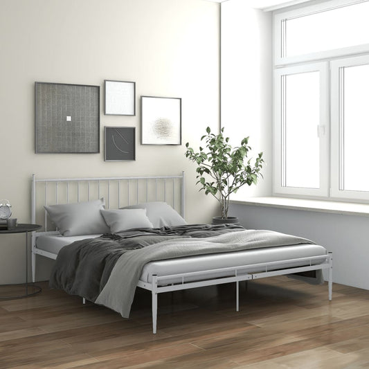 vidaXL Bed Frame White Metal 200x200 cm