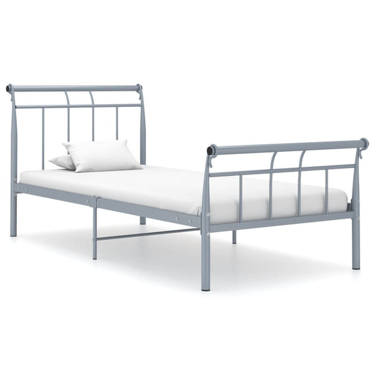 vidaXL Bed Frame Grey Metal 100x200 cm