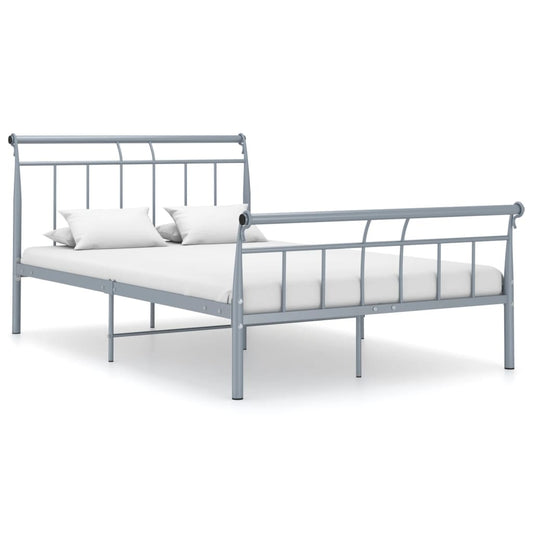 vidaXL Bed Frame Grey Metal 120x200 cm