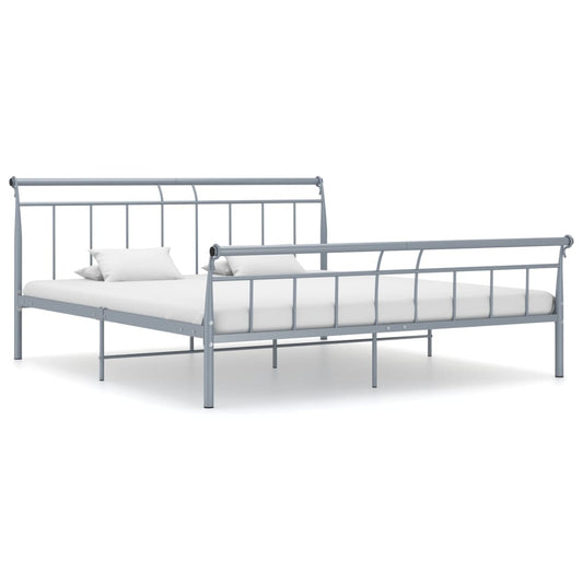 vidaXL Bed Frame Grey Metal 160x200 cm