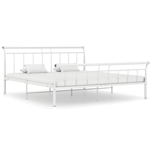 vidaXL Bed Frame White Metal 200x200 cm