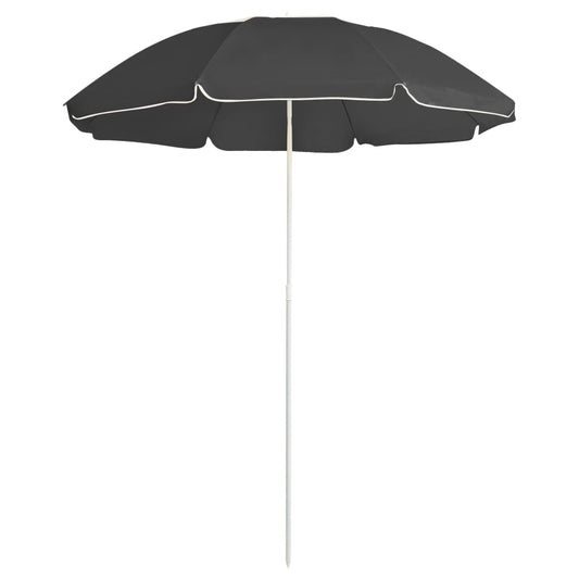 vidaXL Outdoor Parasol with Steel Pole Anthracite 180 cm