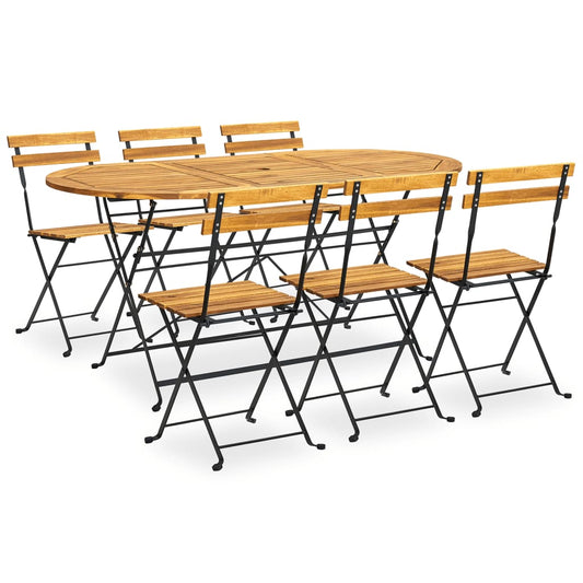 vidaXL 7 Piece Folding Outdoor Dining Set Solid Acacia Wood