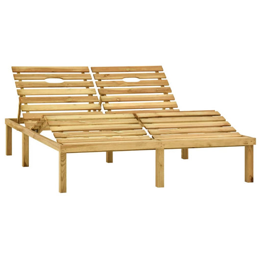 vidaXL Double Sun Lounger Green Impregnated Pinewood