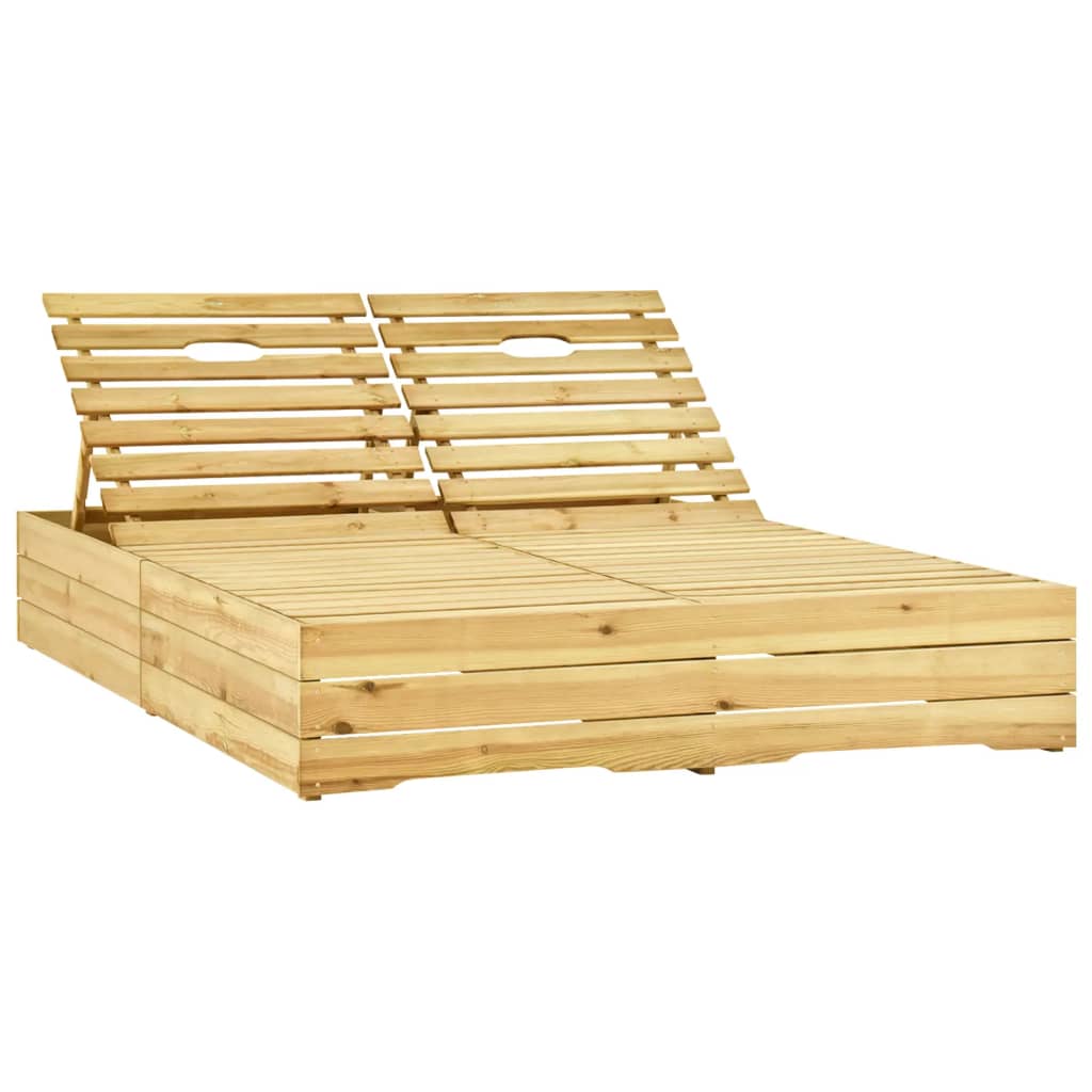vidaXL Double Sun Lounger Green Impregnated Pinewood