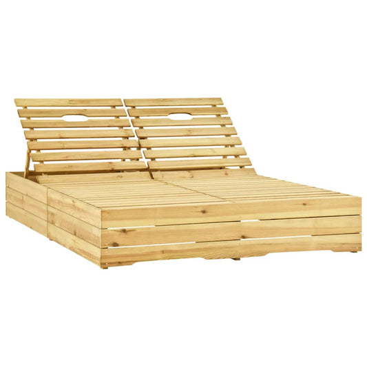 vidaXL Double Sun Lounger Green Impregnated Pinewood