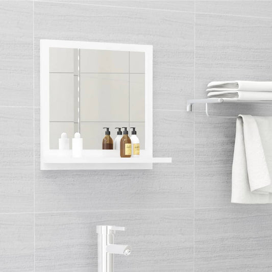 vidaXL Bathroom Mirror High Gloss White 40x10.5x37 cm Engineered Wood