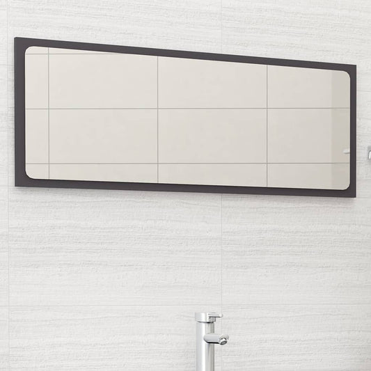 vidaXL Bathroom Mirror Grey 100x1.5x37 cm Engineered Wood