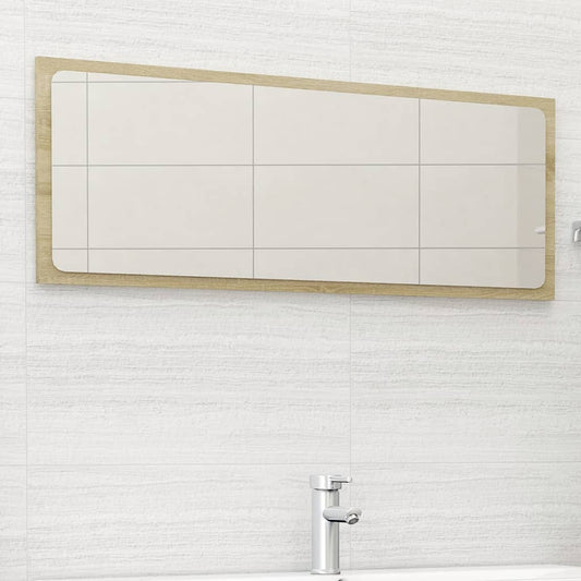 vidaXL Bathroom Mirror Sonoma Oak 100x1.5x37 cm Engineered Wood