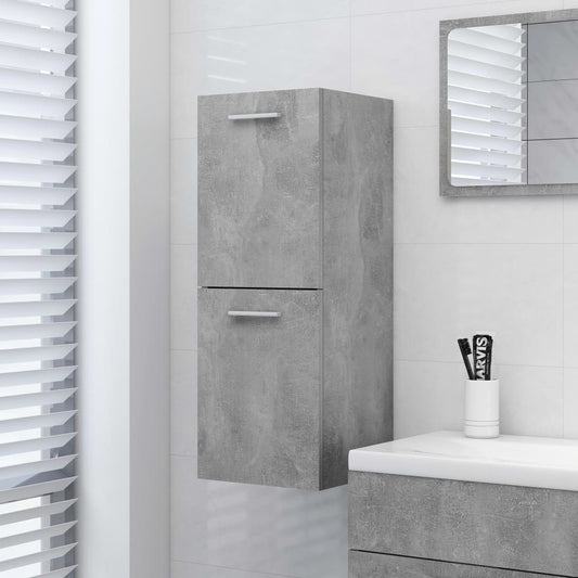 vidaXL Bathroom Cabinet Concrete Grey 30x30x80 cm Engineered Wood