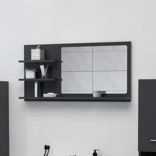 vidaXL Bathroom Mirror Grey 90x10.5x45 cm Engineered Wood