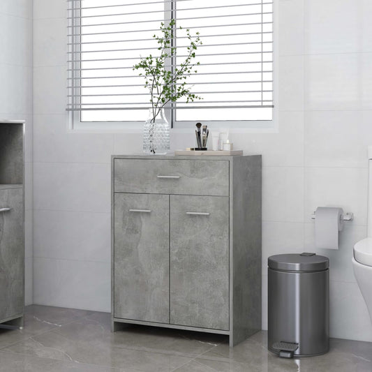 vidaXL Bathroom Cabinet Concrete Grey 60x33x80 cm Engineered Wood