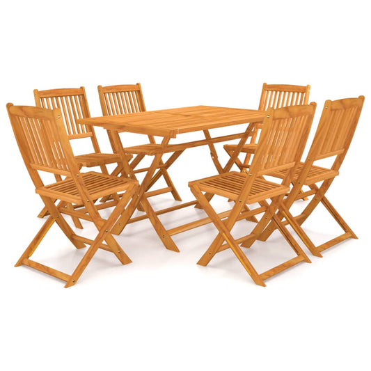 vidaXL 7 Piece Folding Garden Dining Set Solid Acacia Wood