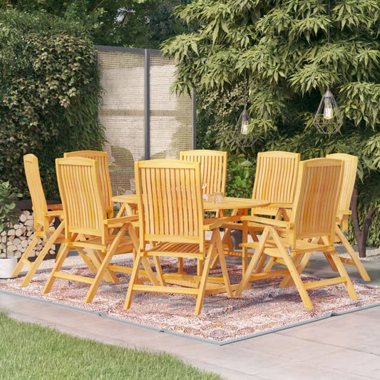 vidaXL 9 Piece Garden Dining Set Solid Teak Wood