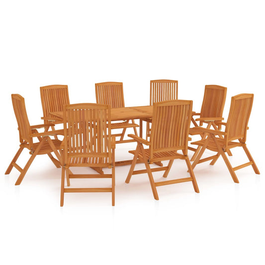 vidaXL 9 Piece Garden Dining Set Solid Teak Wood