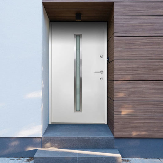 vidaXL Aluminium Front Door White 110x207.5 cm