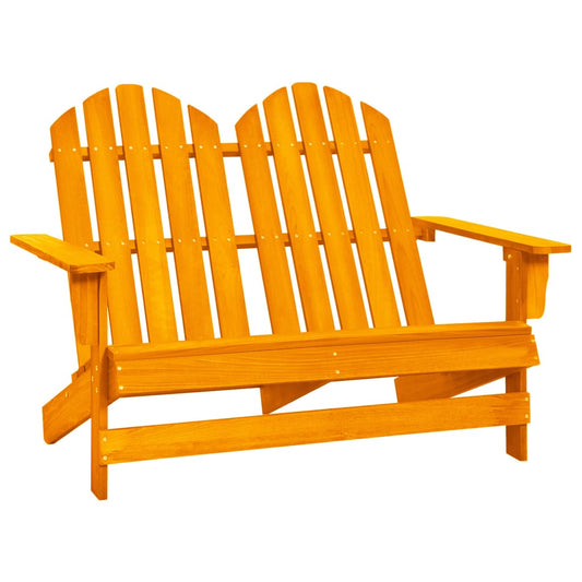 vidaXL 2-Seater Garden Adirondack Chair Solid Fir Wood Orange