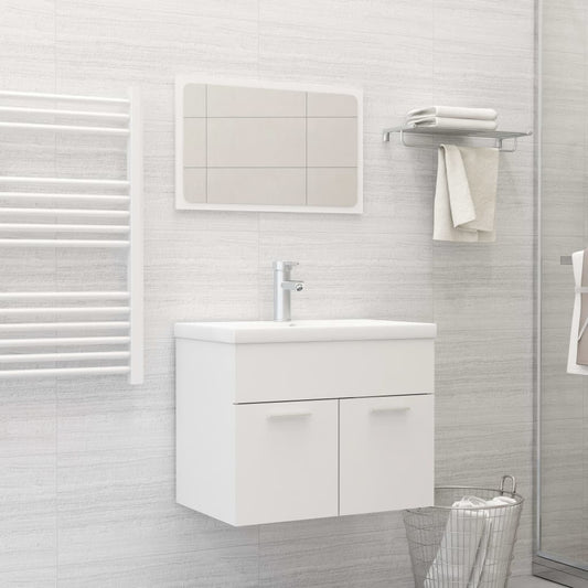 vidaXL 2 Piece Bathroom Furniture Set White Engineered Wood