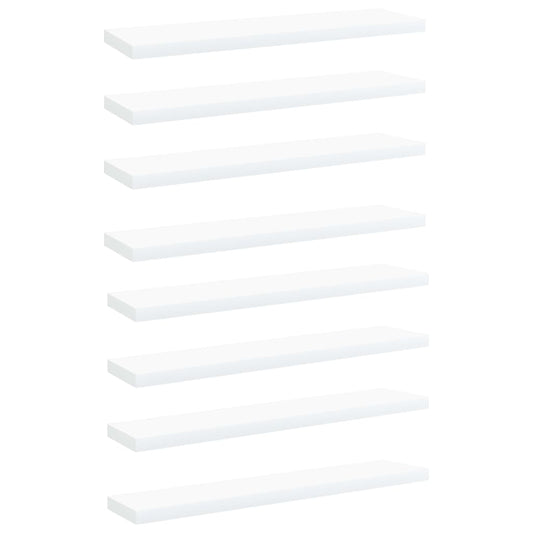 vidaXL Bookshelf Boards 8 pcs White 40x10x1.5 cm Engineered Wood