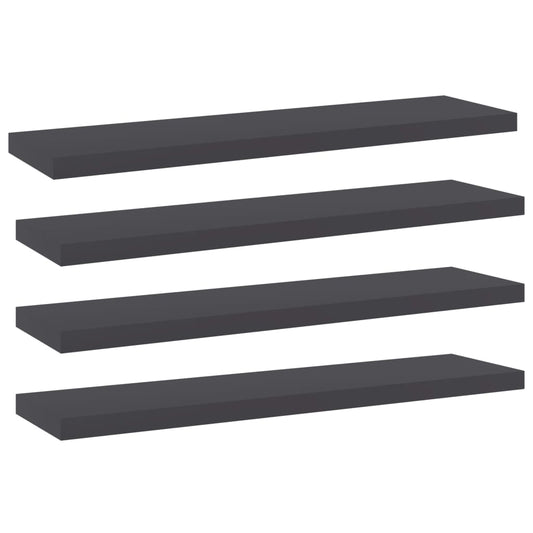 vidaXL Bookshelf Boards 4 pcs Grey 40x10x1.5 cm Engineered Wood