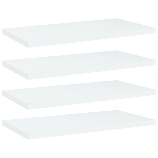 vidaXL Bookshelf Boards 4 pcs White 40x20x1.5 cm Engineered Wood