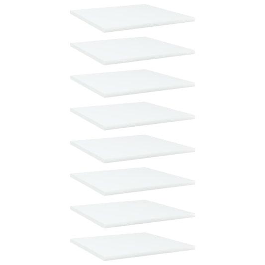 vidaXL Bookshelf Boards 8 pcs White 40x40x1.5 cm Engineered Wood