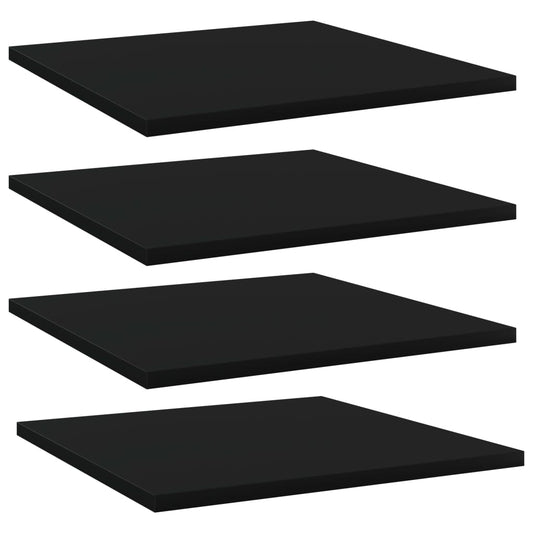 vidaXL Bookshelf Boards 4 pcs Black 40x40x1.5 cm Engineered Wood