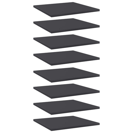 vidaXL Bookshelf Boards 8 pcs Grey 40x40x1.5 cm Engineered Wood