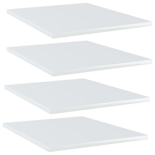 vidaXL Bookshelf Boards 4 pcs High Gloss White 40x50x1.5 cm Engineered Wood