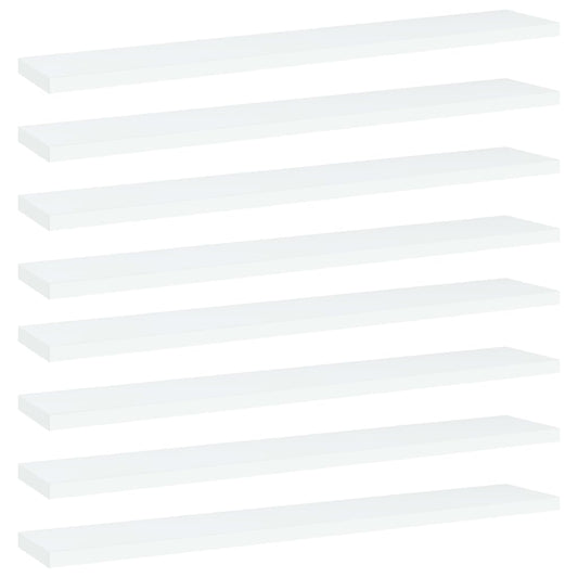 vidaXL Bookshelf Boards 8 pcs White 60x10x1.5 cm Engineered Wood
