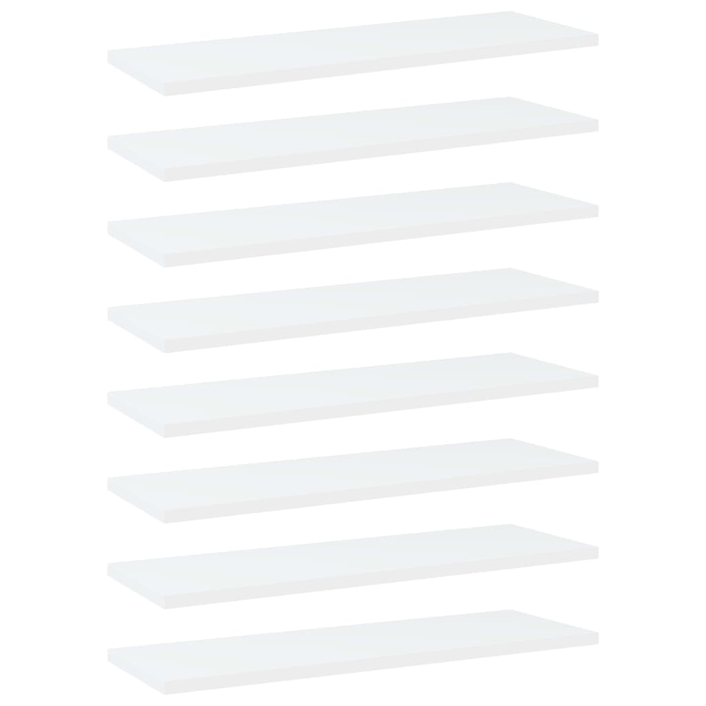 vidaXL Bookshelf Boards 8 pcs White 60x20x1.5 cm Engineered Wood