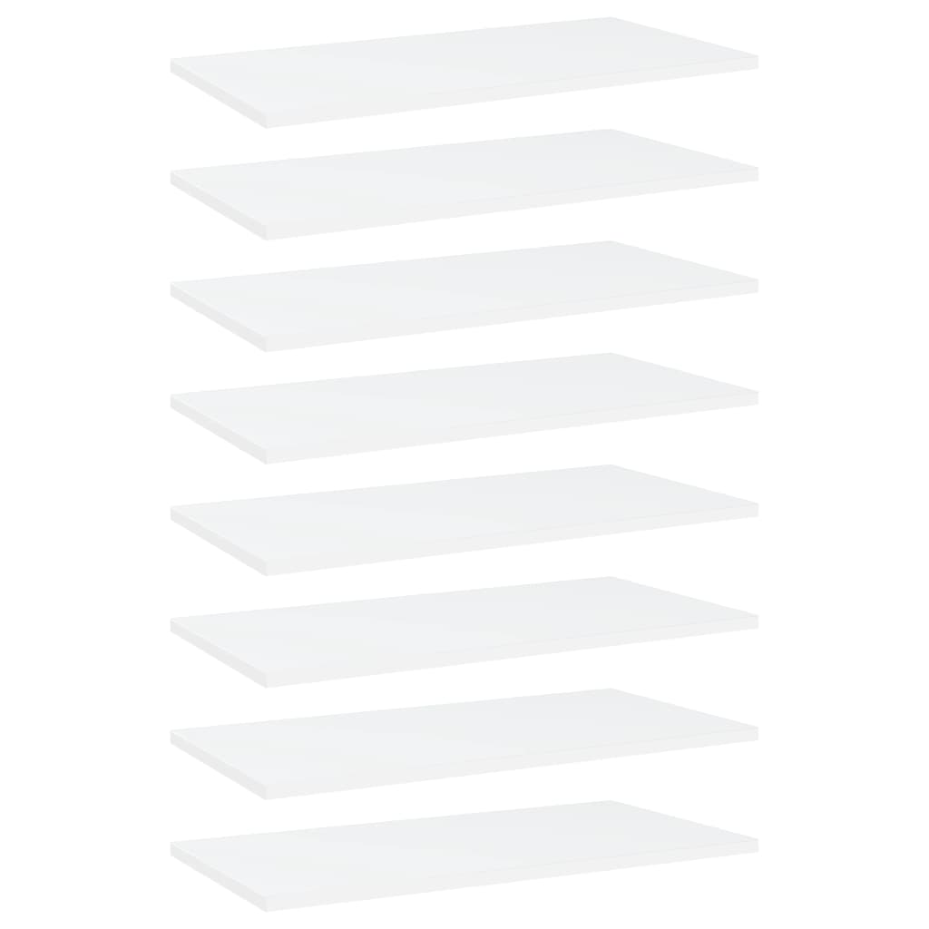 vidaXL Bookshelf Boards 8 pcs White 60x30x1.5 cm Engineered Wood