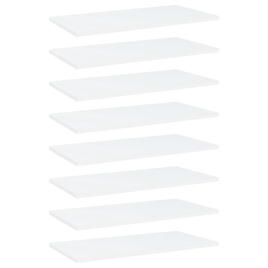 vidaXL Bookshelf Boards 8 pcs White 60x30x1.5 cm Engineered Wood