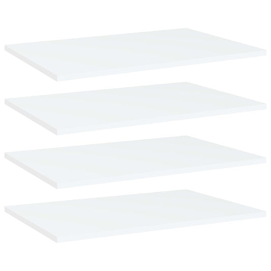vidaXL Bookshelf Boards 4 pcs White 60x40x1.5 cm Engineered Wood