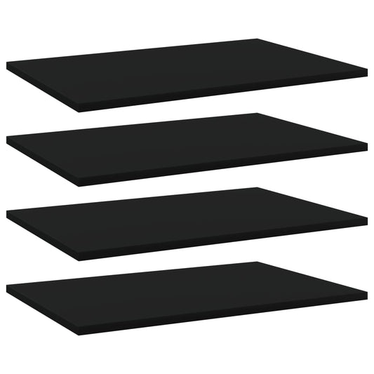 vidaXL Bookshelf Boards 4 pcs Black 60x40x1.5 cm Engineered Wood