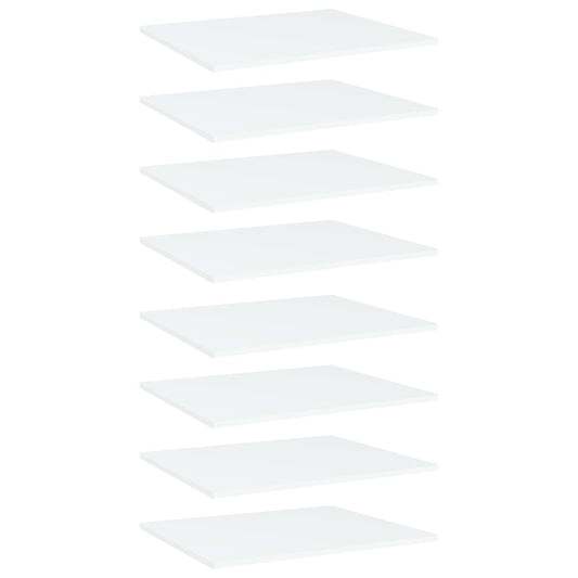 vidaXL Bookshelf Boards 8 pcs White 60x50x1.5 cm Engineered Wood