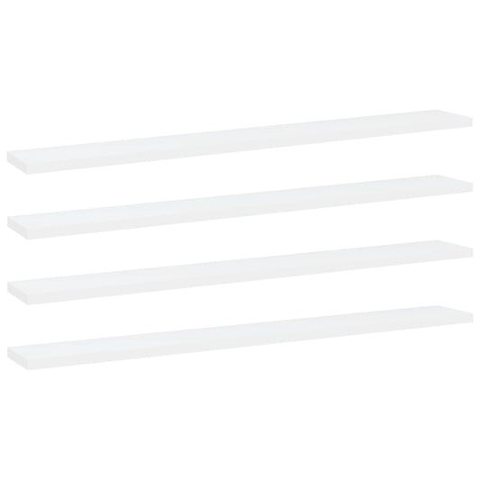 vidaXL Bookshelf Boards 4 pcs White 80x10x1.5 cm Engineered Wood