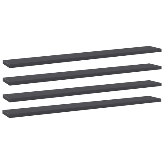 vidaXL Bookshelf Boards 4 pcs Grey 80x10x1.5 cm Engineered Wood