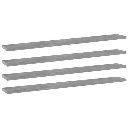 vidaXL Bookshelf Boards 4 pcs Concrete Grey 80x10x1.5 cm Engineered Wood
