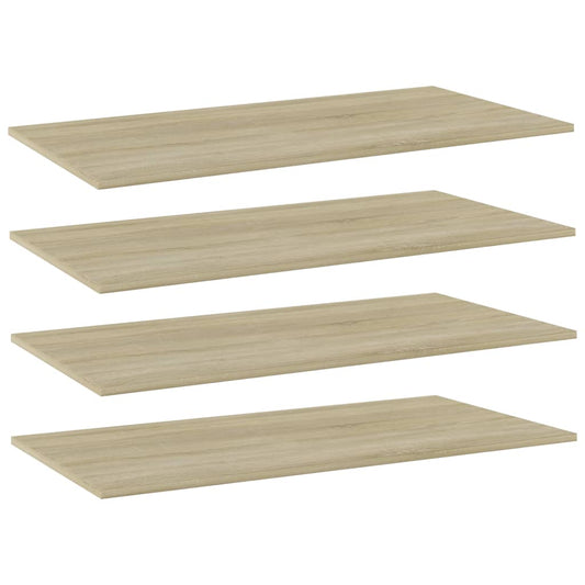 vidaXL Bookshelf Boards 4 pcs Sonoma Oak 80x20x1.5 cm Engineered Wood