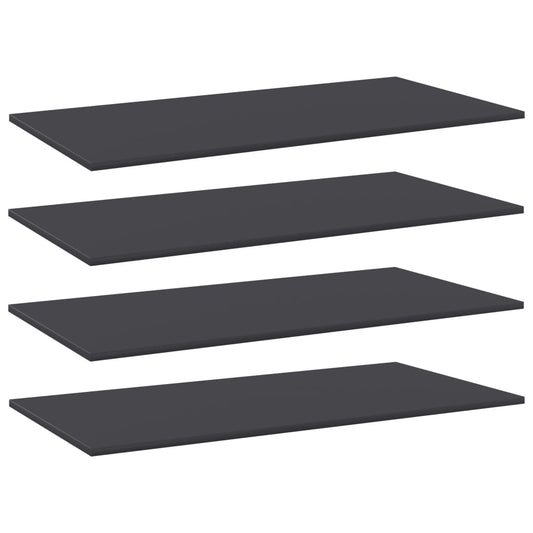 vidaXL Bookshelf Boards 4 pcs Grey 80x30x1.5 cm Engineered Wood