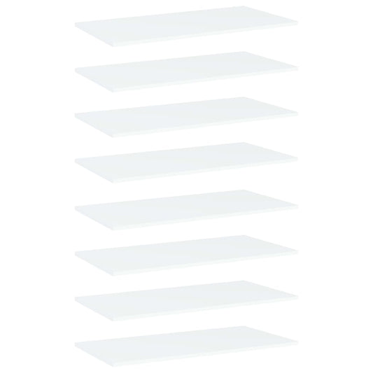 vidaXL Bookshelf Boards 8 pcs White 80x40x1.5 cm Engineered Wood