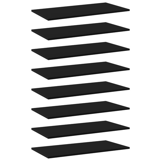 vidaXL Bookshelf Boards 8 pcs Black 80x40x1.5 cm Engineered Wood