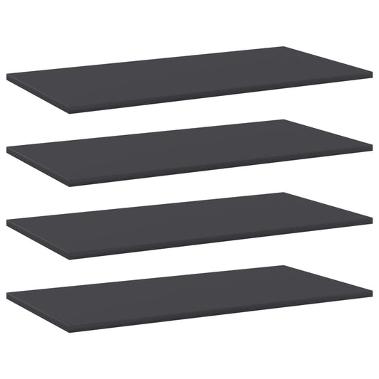 vidaXL Bookshelf Boards 4 pcs Grey 80x40x1.5 cm Engineered Wood