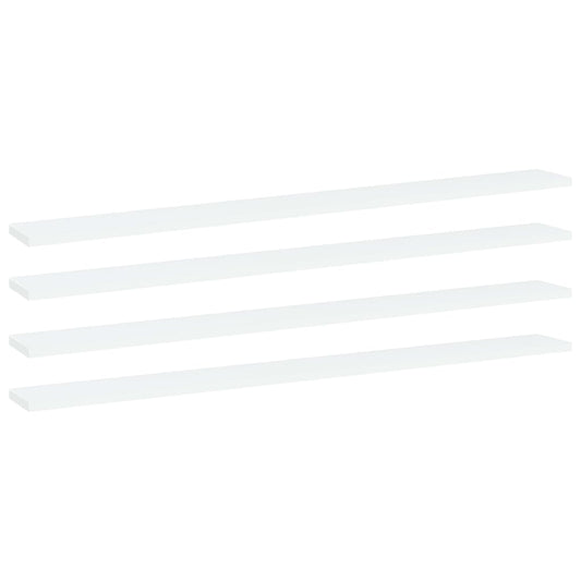 vidaXL Bookshelf Boards 4 pcs White 100x10x1.5 cm Engineered Wood