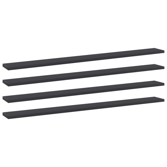 vidaXL Bookshelf Boards 4 pcs Grey 100x10x1.5 cm Engineered Wood