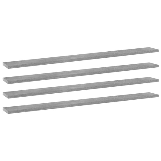 vidaXL Bookshelf Boards 4 pcs Concrete Grey 100x10x1.5 cm Engineered Wood